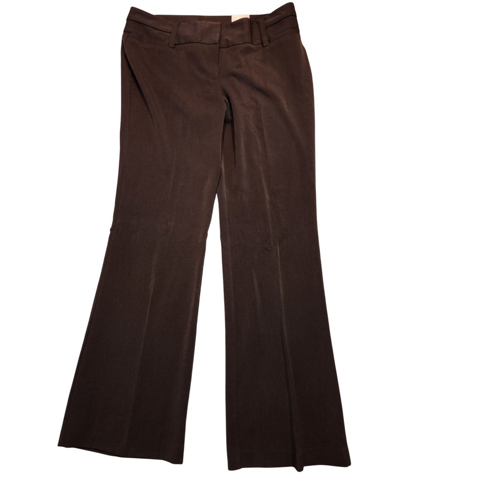 Maurices NEW Polished Trouser Pants Brown Flare Leg Stretch 15/16 Long Officecor